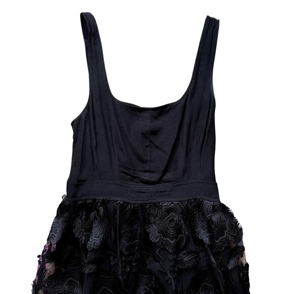 Anthropologie Maeve Floriana Lace Midi Dress Women's Size 6 Black - Picture 4 of 6